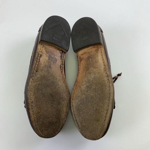 Allen Edmonds Woodstock Loafer Kiltie Moc Toe Slip On Brown Leather Men 9 E Wide - Picture 13 of 14